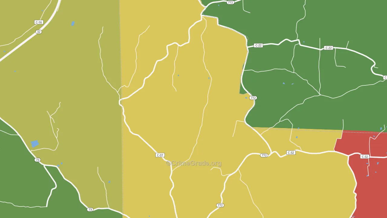Rarden, OH Map of Vandalism Rates