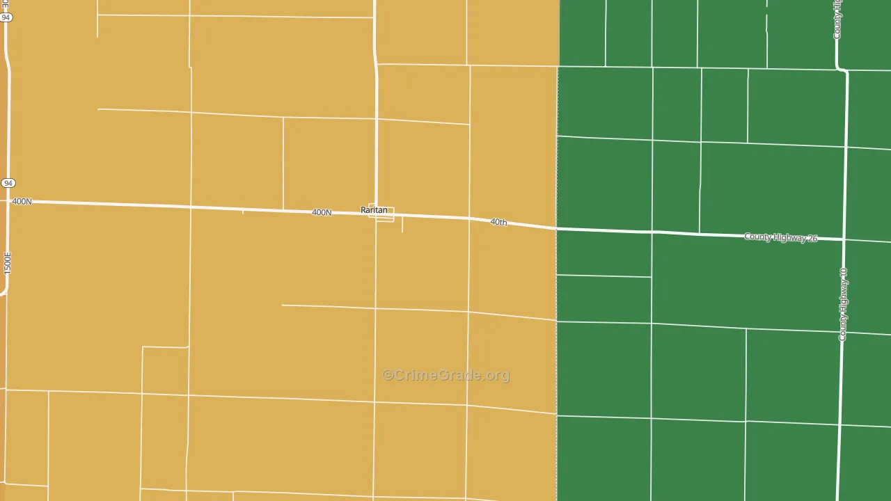 Raritan, IL Map of Vandalism Rates