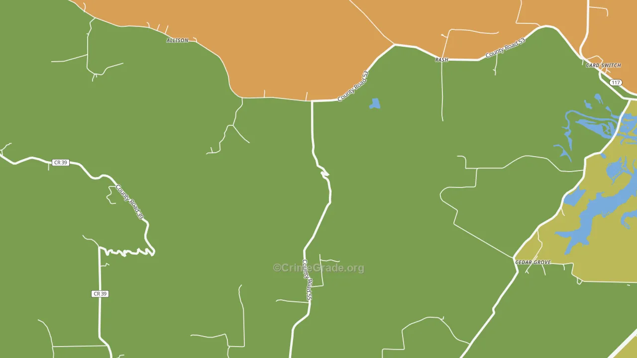 Rash, AL Map of Vandalism Rates