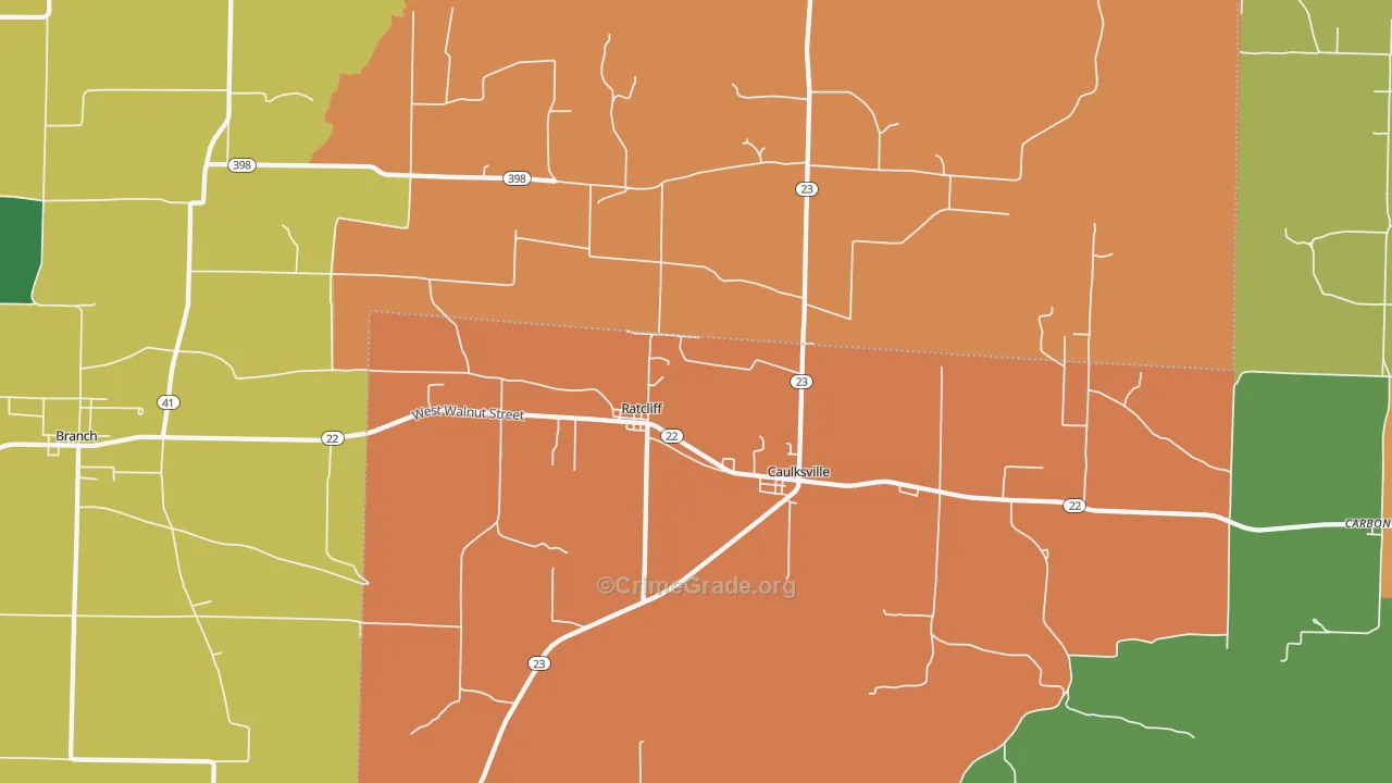 Ratcliff, AR Map of Vandalism Rates
