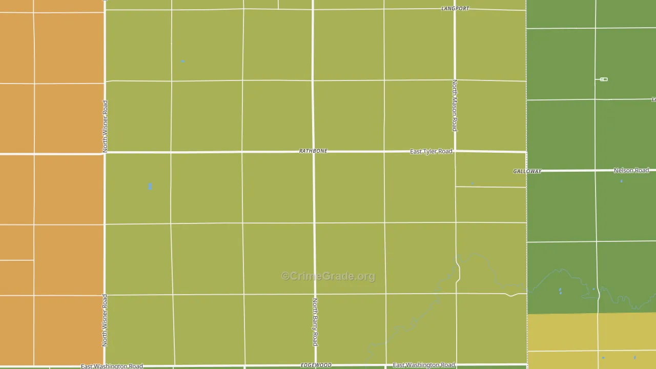 Rathbone, MI Map of Vandalism Rates