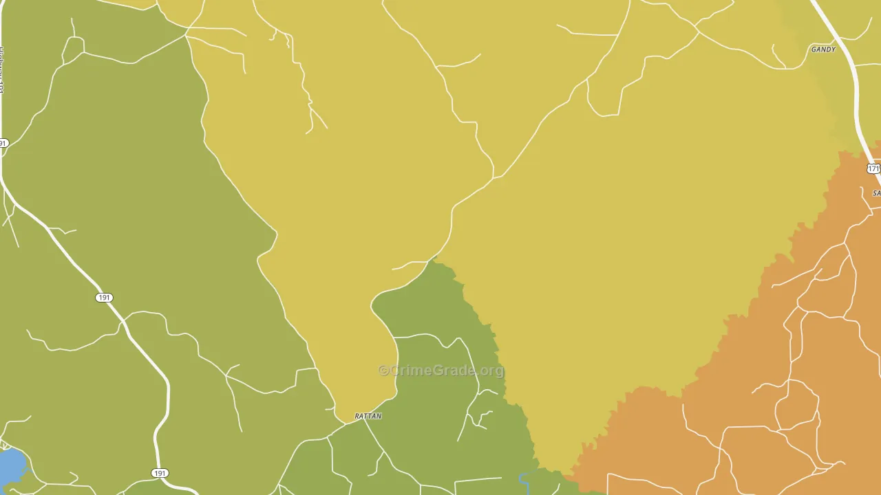 Rattan, LA Map of Vandalism Rates