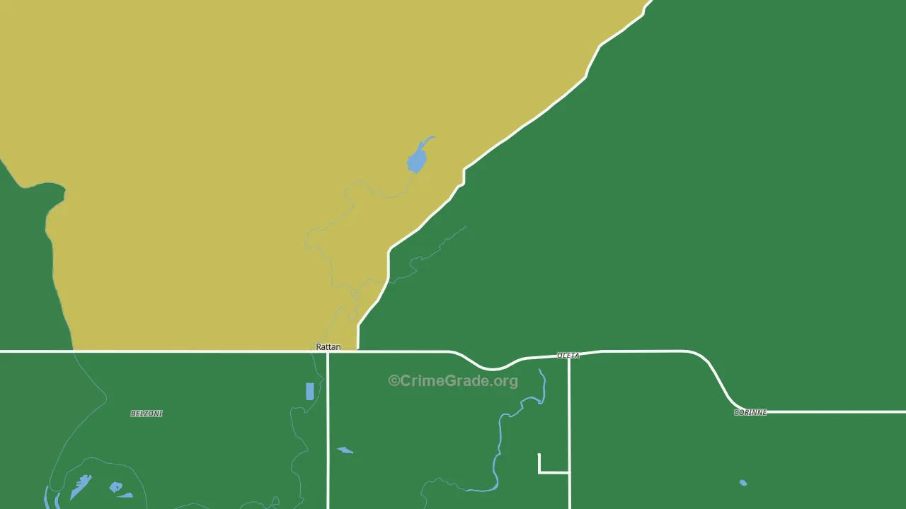 Rattan, OK Map of Vandalism Rates