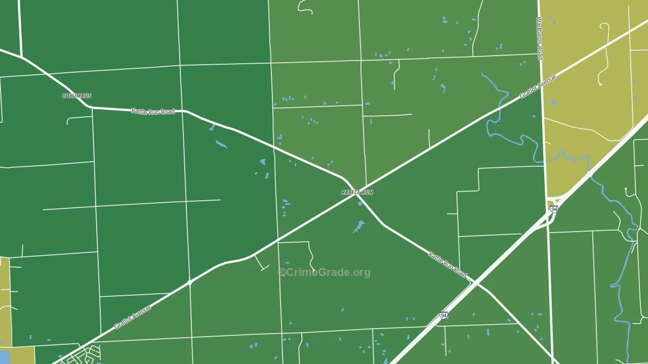 Rattle Run, MI Map of Vandalism Rates