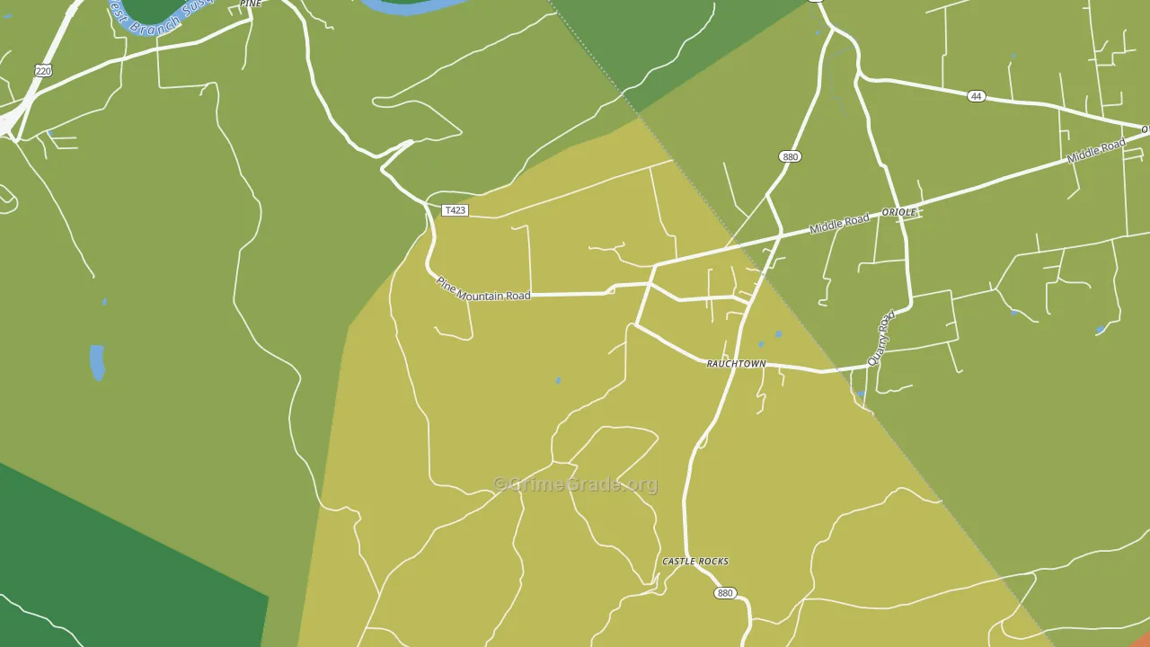 Rauchtown, PA Map of Vandalism Rates