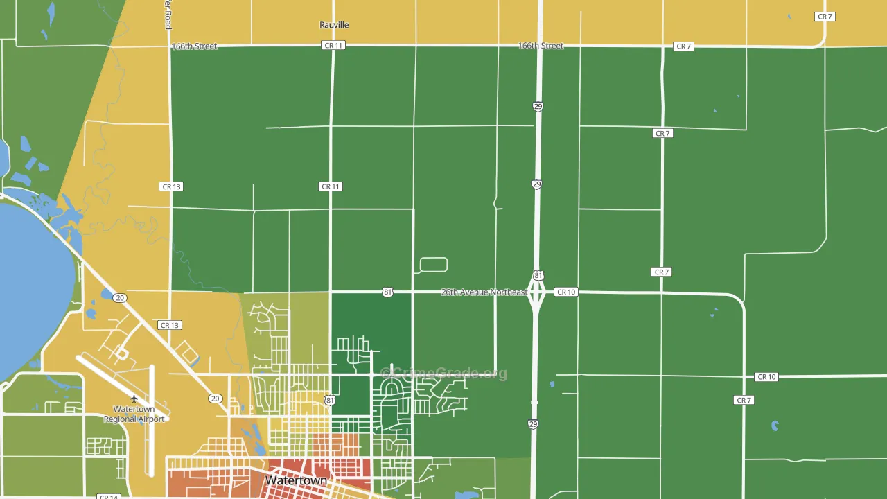 Rauville, SD Map of Vandalism Rates