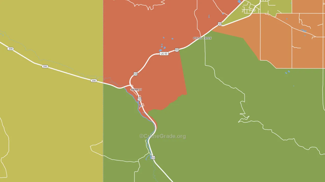 Ravalli, MT Map of Vandalism Rates