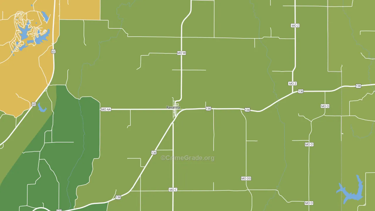 Ravanna, MO Map of Vandalism Rates