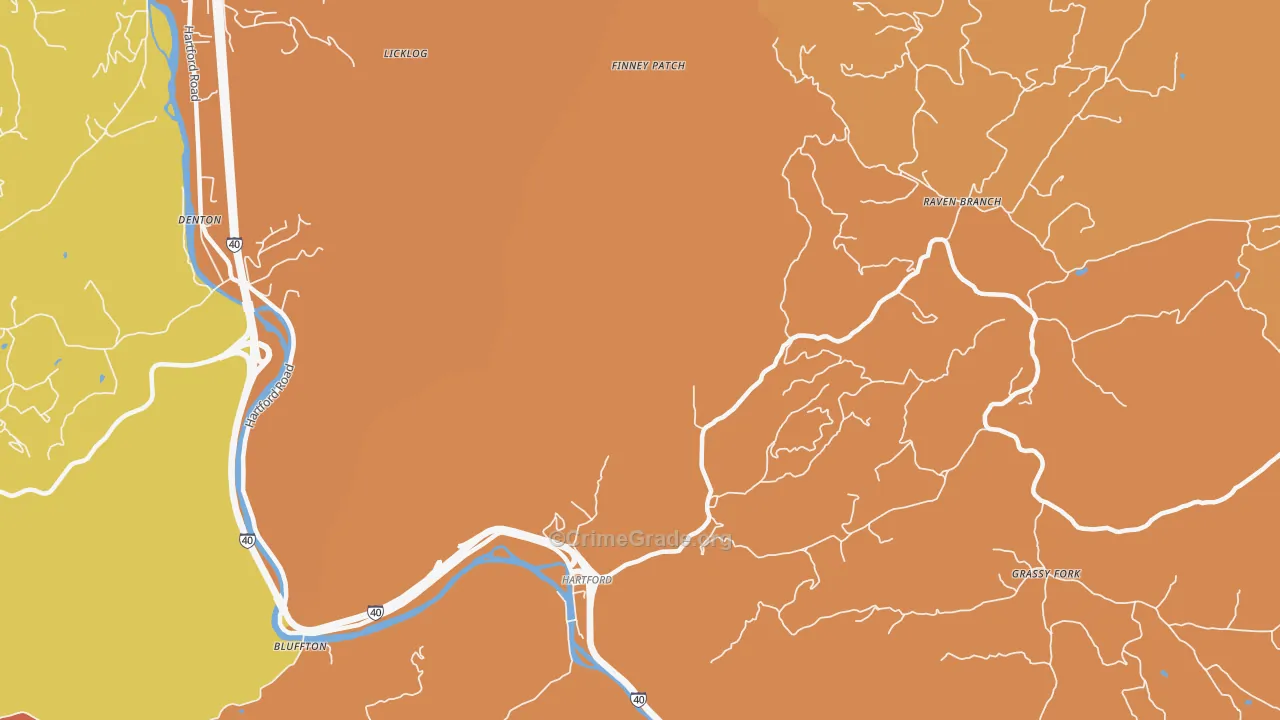 Raven Branch, TN Map of Vandalism Rates