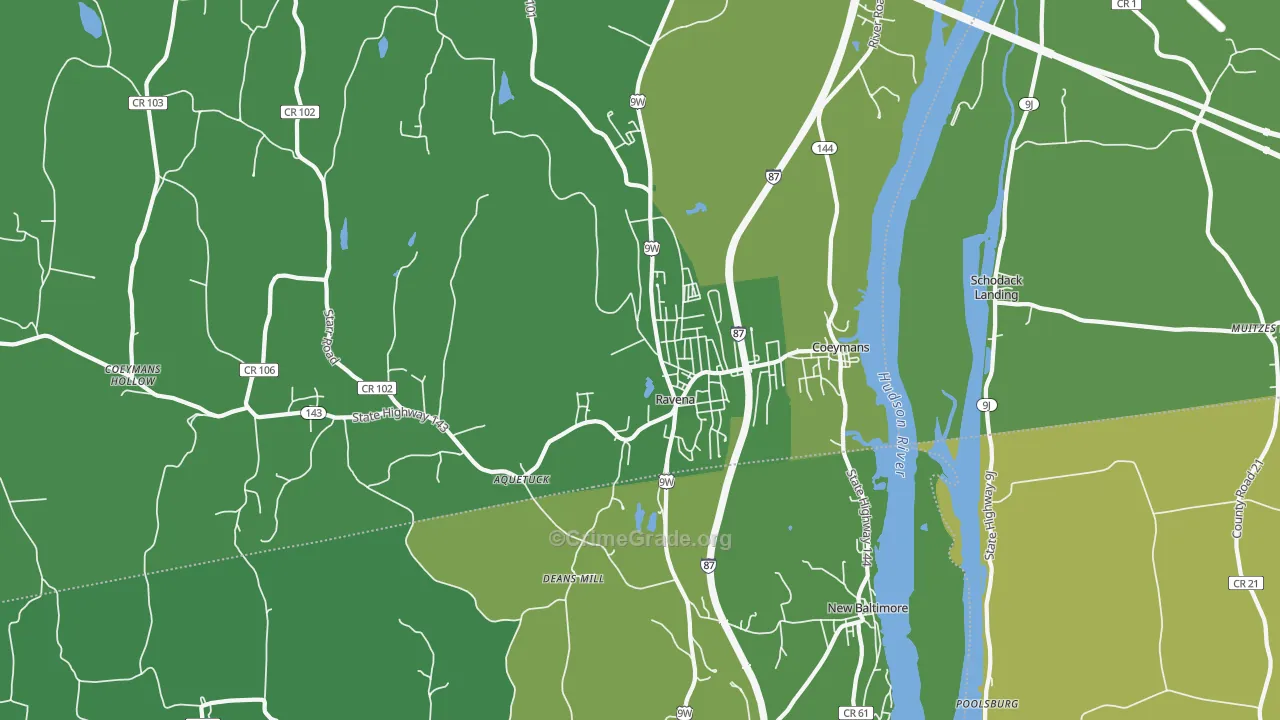 Ravena, NY Map of Vandalism Rates