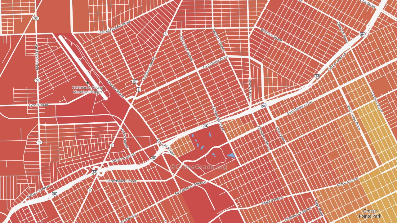 Ravendale, Detroit, MI Map of Vandalism Rates