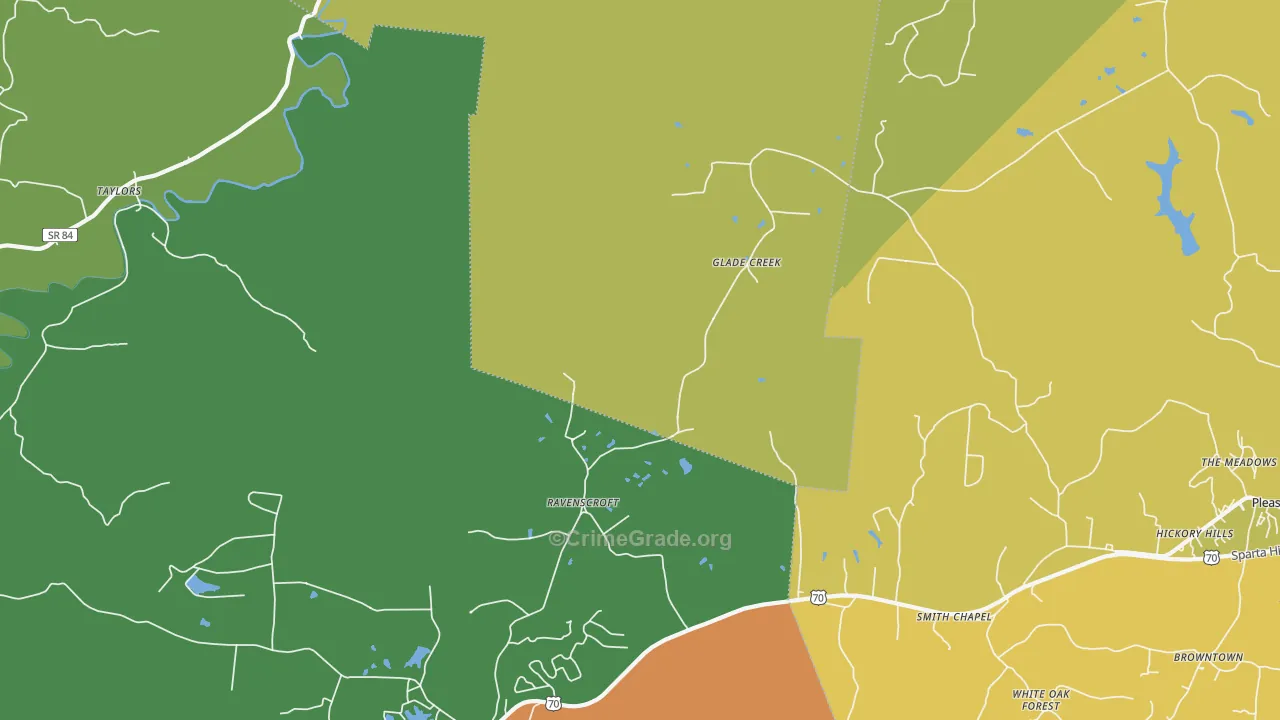 Ravenscroft, TN Map of Vandalism Rates