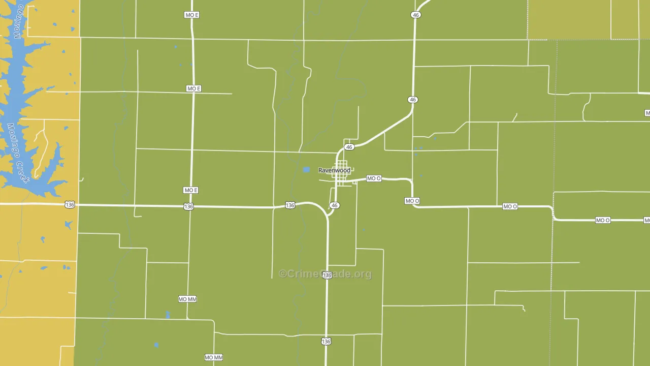 Ravenwood, MO Map of Vandalism Rates