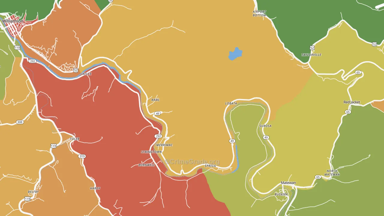Rawl, WV Map of Vandalism Rates