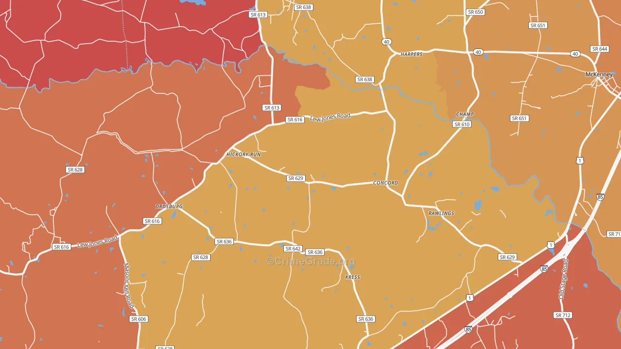 Rawlings, VA Map of Vandalism Rates