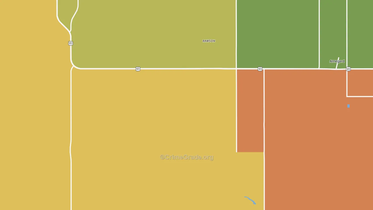 Rawson, ND Map of Vandalism Rates