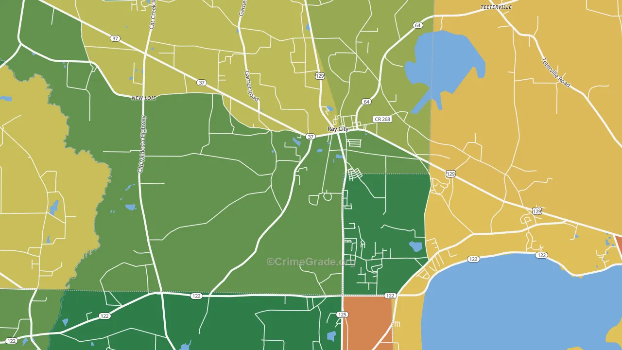 Ray City, GA Map of Vandalism Rates