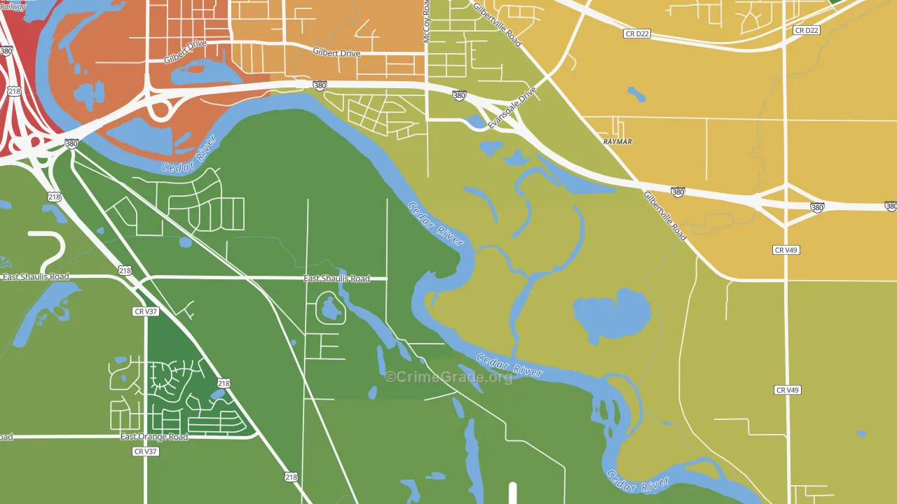 Raymar, IA Map of Vandalism Rates