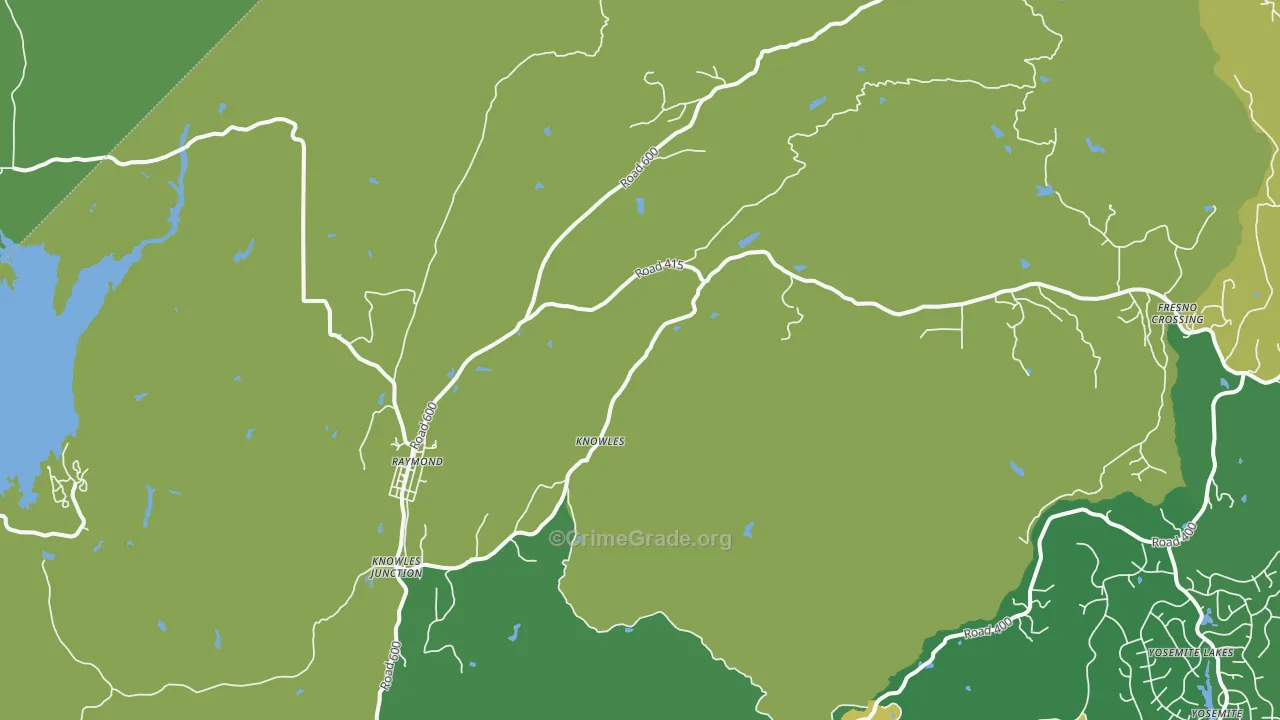 Raymond, CA Map of Vandalism Rates