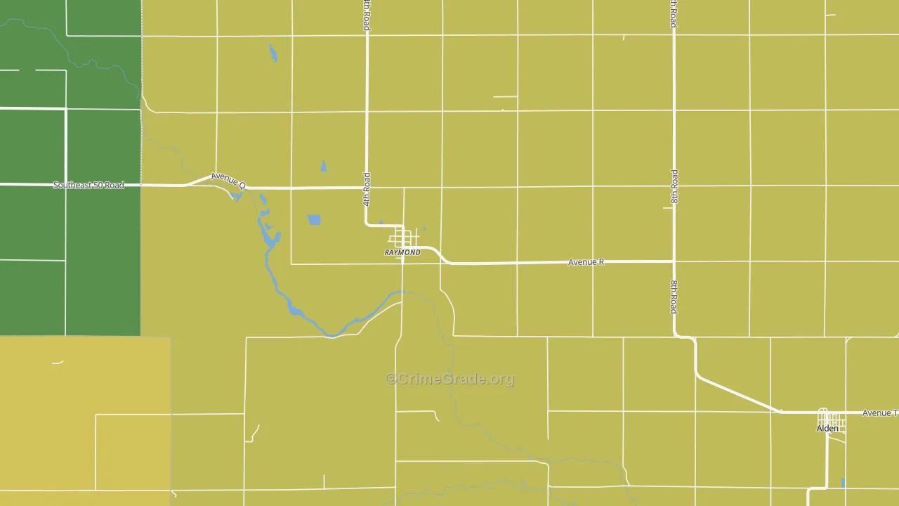 Raymond, KS Map of Vandalism Rates