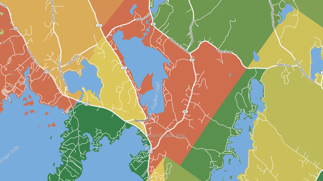 Raymond, ME Map of Vandalism Rates