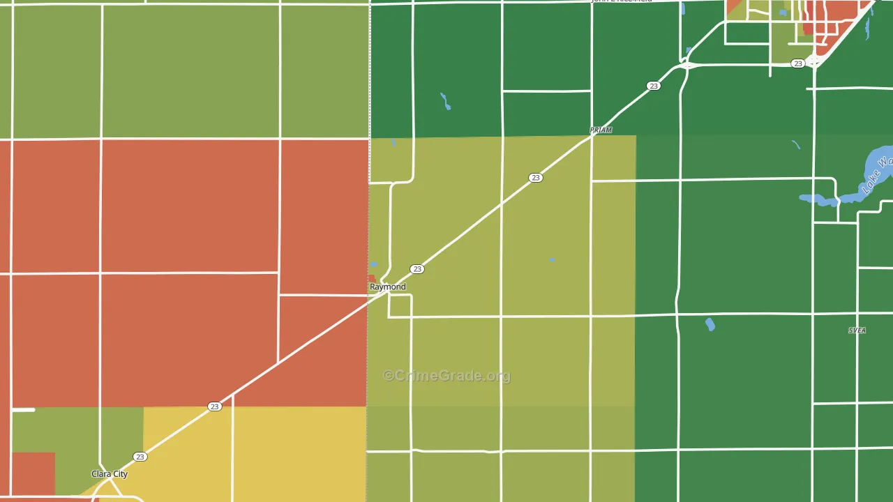 Raymond, MN Map of Vandalism Rates