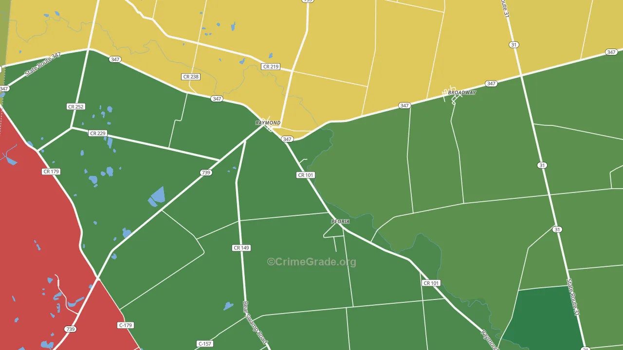 Raymond, OH Map of Vandalism Rates