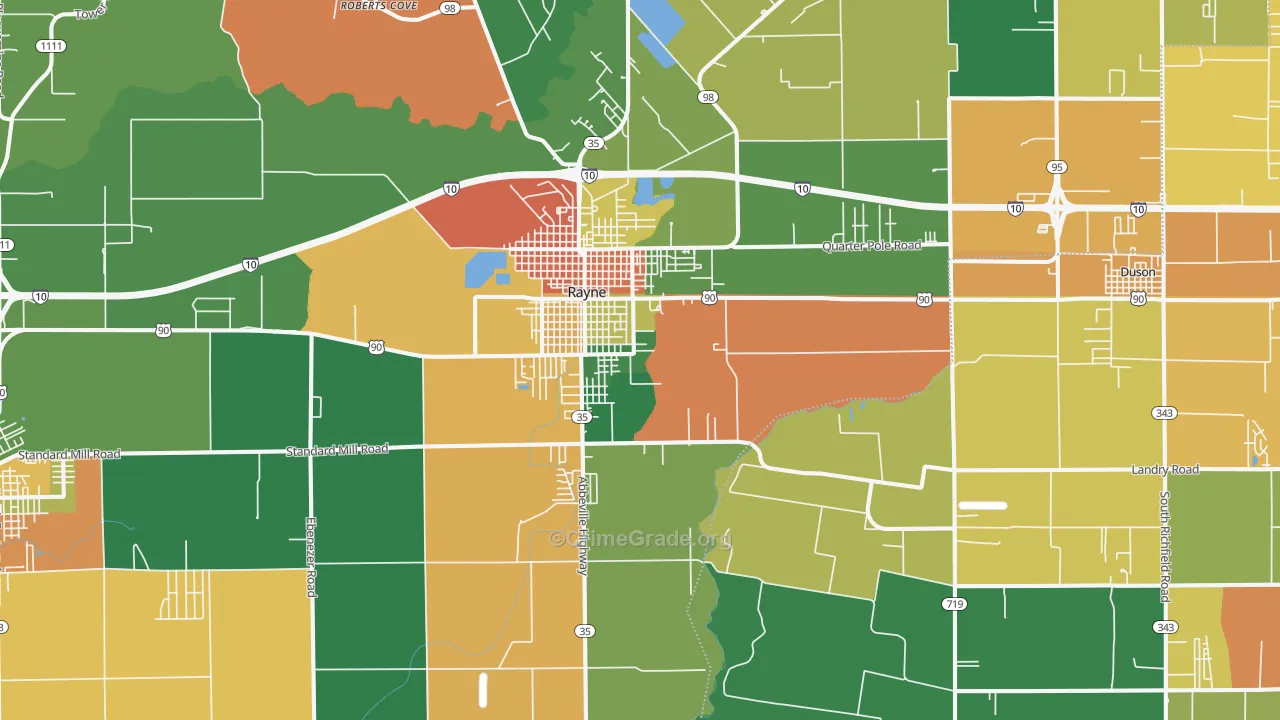 Rayne, LA Map of Vandalism Rates