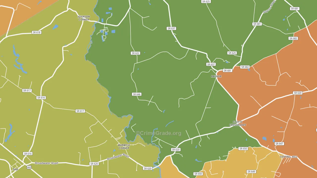 Raynor, VA Map of Vandalism Rates