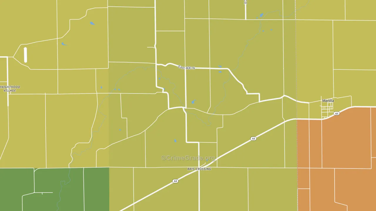 Rays Crossing, IN Map of Vandalism Rates