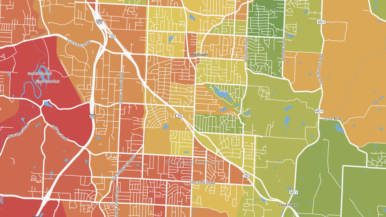 Raytown, MO Map of Vandalism Rates