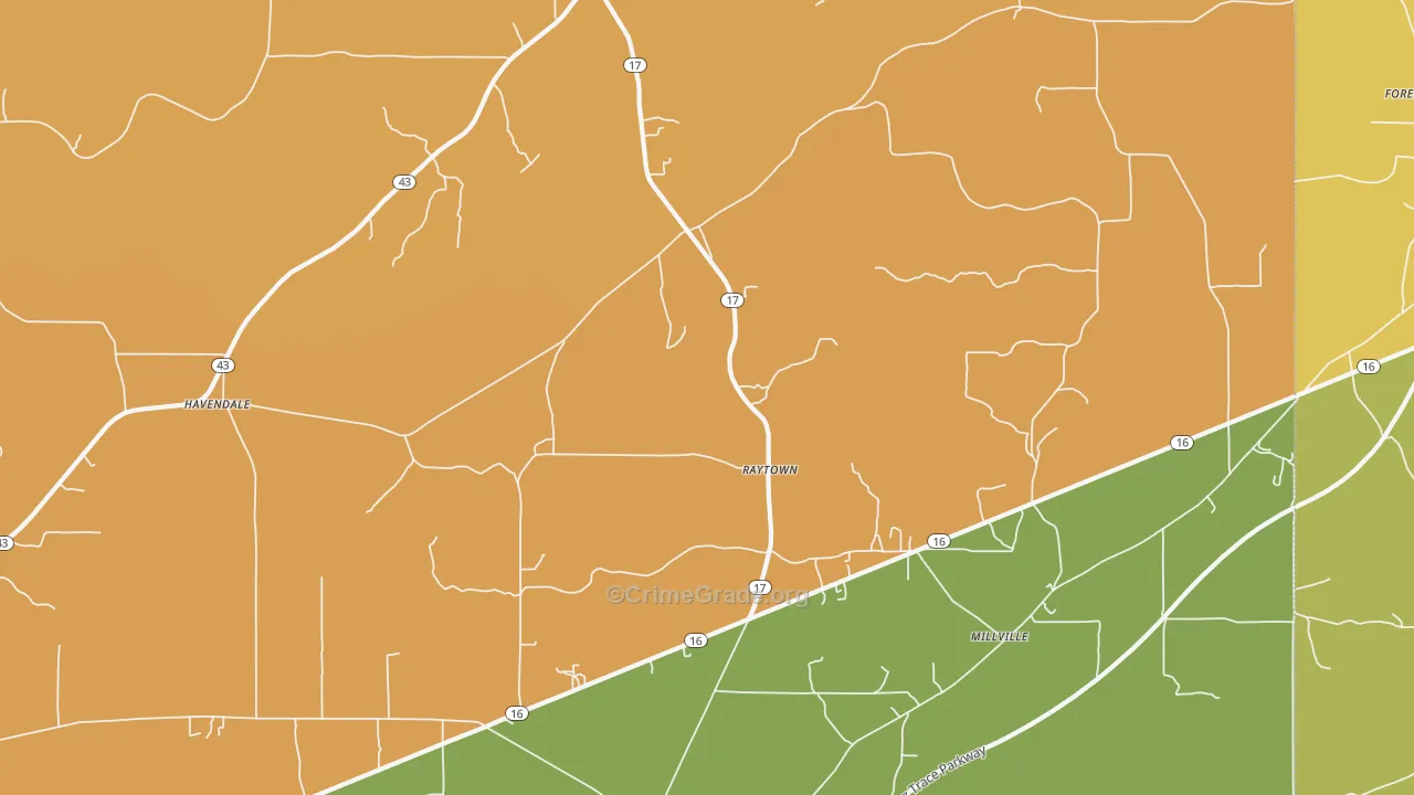 Raytown, MS Map of Vandalism Rates