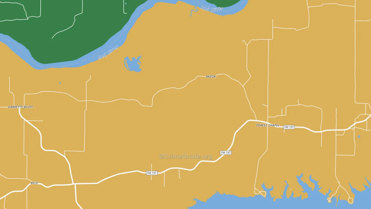 Razor, TX Map of Vandalism Rates