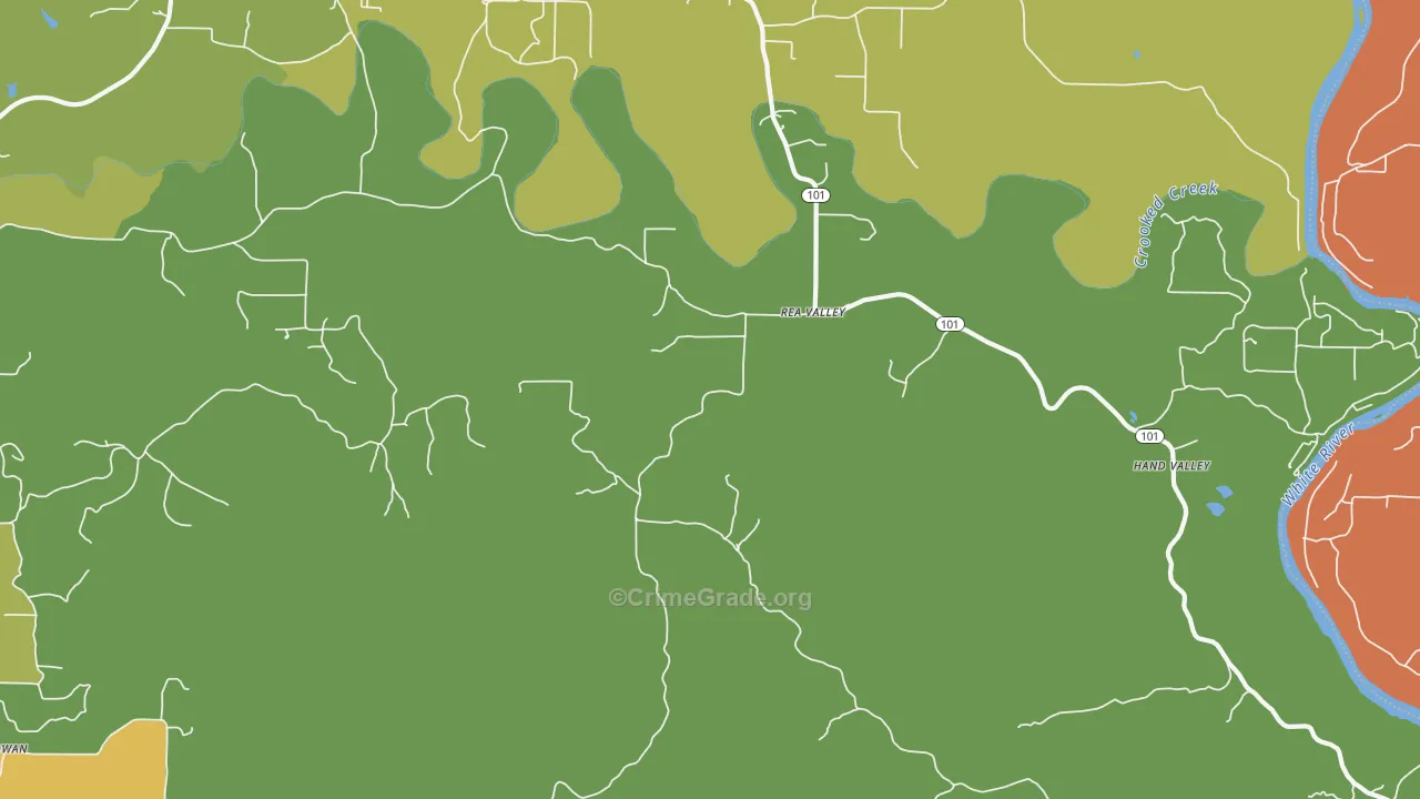 Rea Valley, AR Map of Vandalism Rates