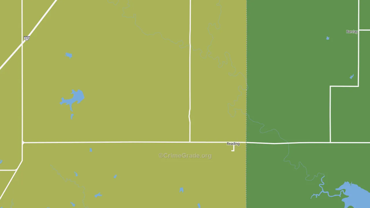 Reading, KS Map of Vandalism Rates