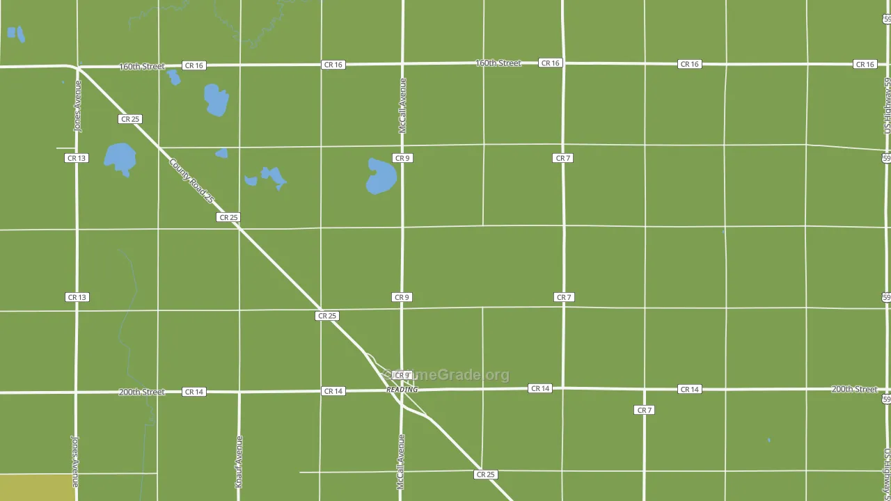 Reading, MN Map of Vandalism Rates