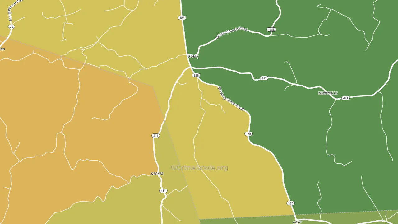 Ready, KY Map of Vandalism Rates