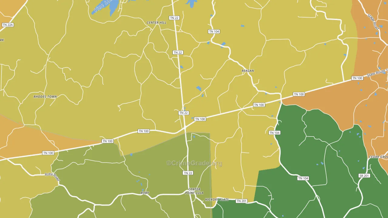 Reagan, TN Map of Vandalism Rates
