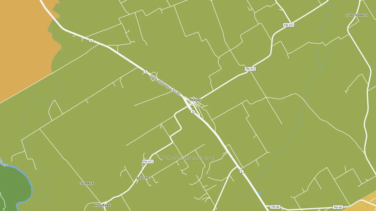 Reagan, TX Map of Vandalism Rates