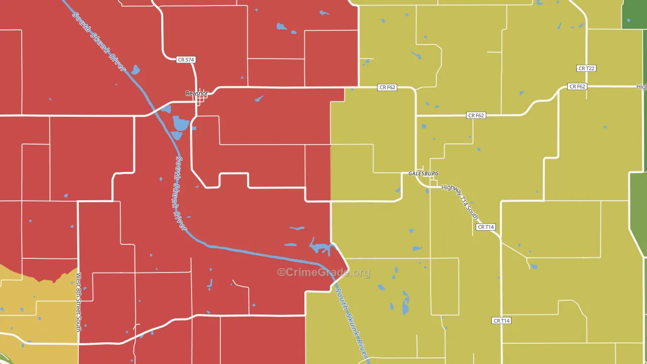 Reasnor, IA Map of Vandalism Rates
