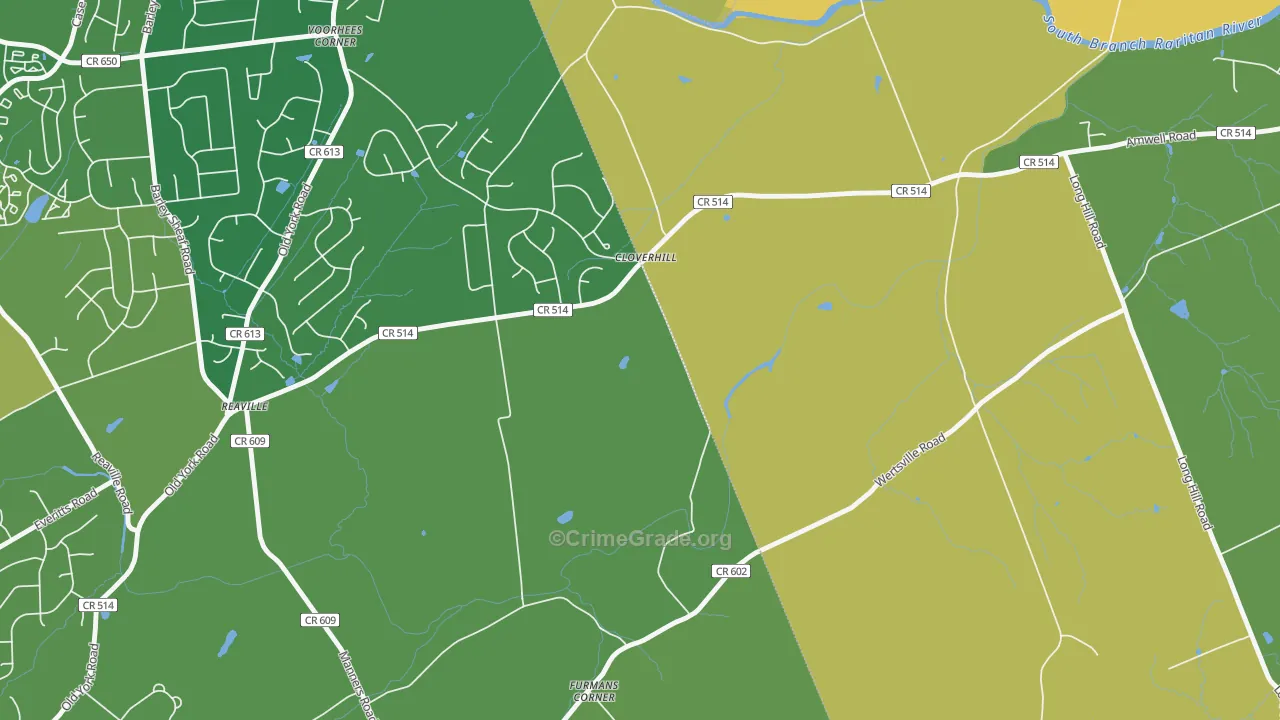 Reaville, NJ Map of Vandalism Rates
