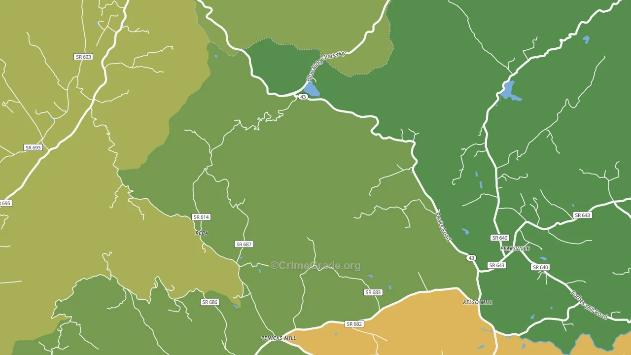Reba, VA Map of Vandalism Rates