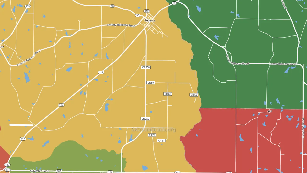 Rebecca, GA Map of Vandalism Rates