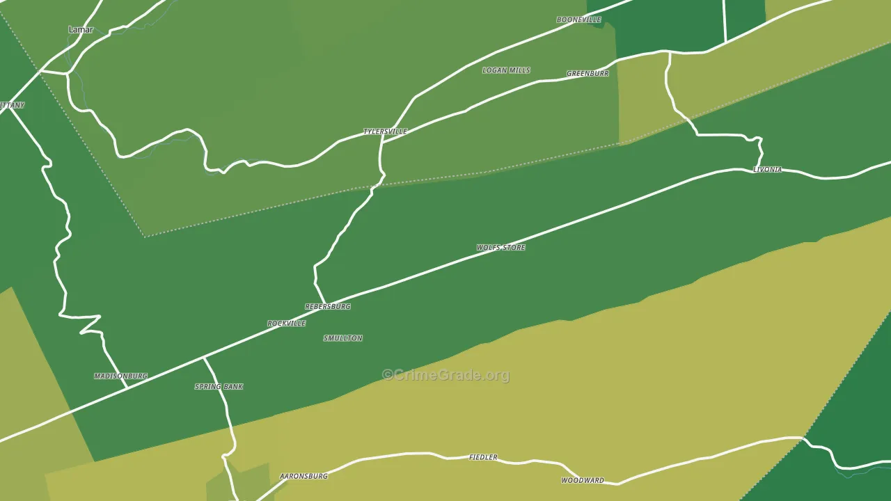 Rebersburg, PA Map of Vandalism Rates