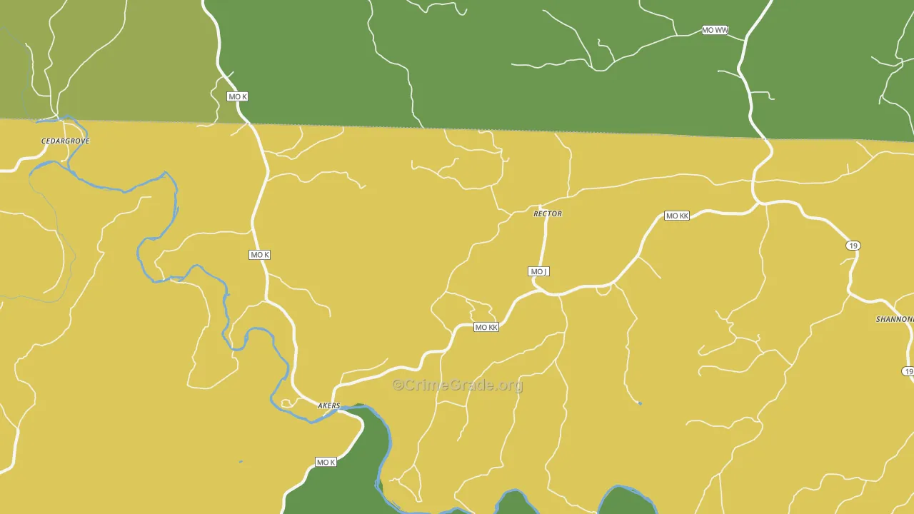 Rector, MO Map of Vandalism Rates