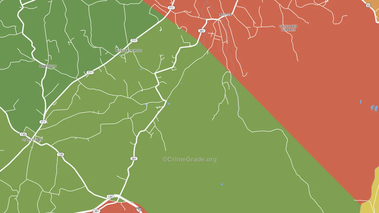 Rector, PA Map of Vandalism Rates