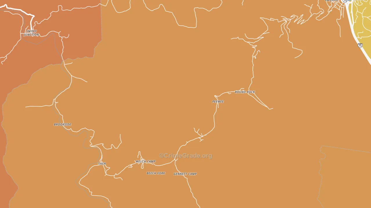 Red Ash, TN Map of Vandalism Rates