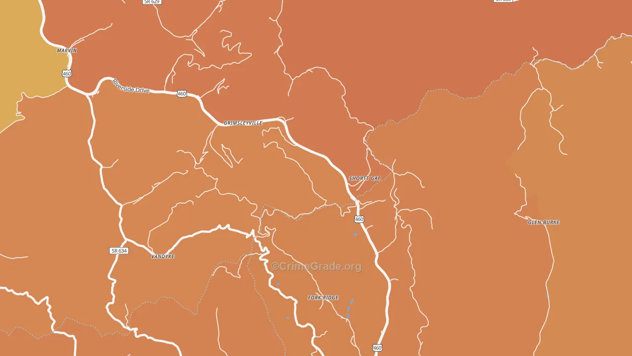 Red Ash, VA Map of Vandalism Rates