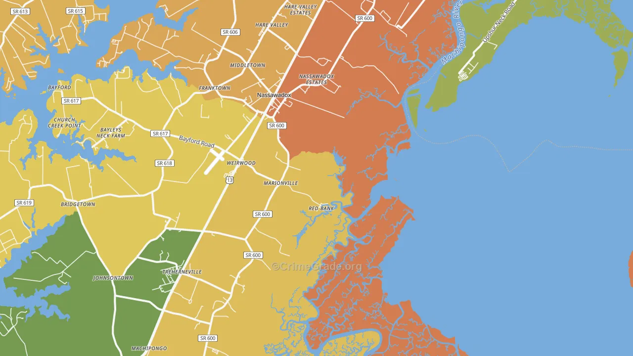 Red Bank, VA Map of Vandalism Rates