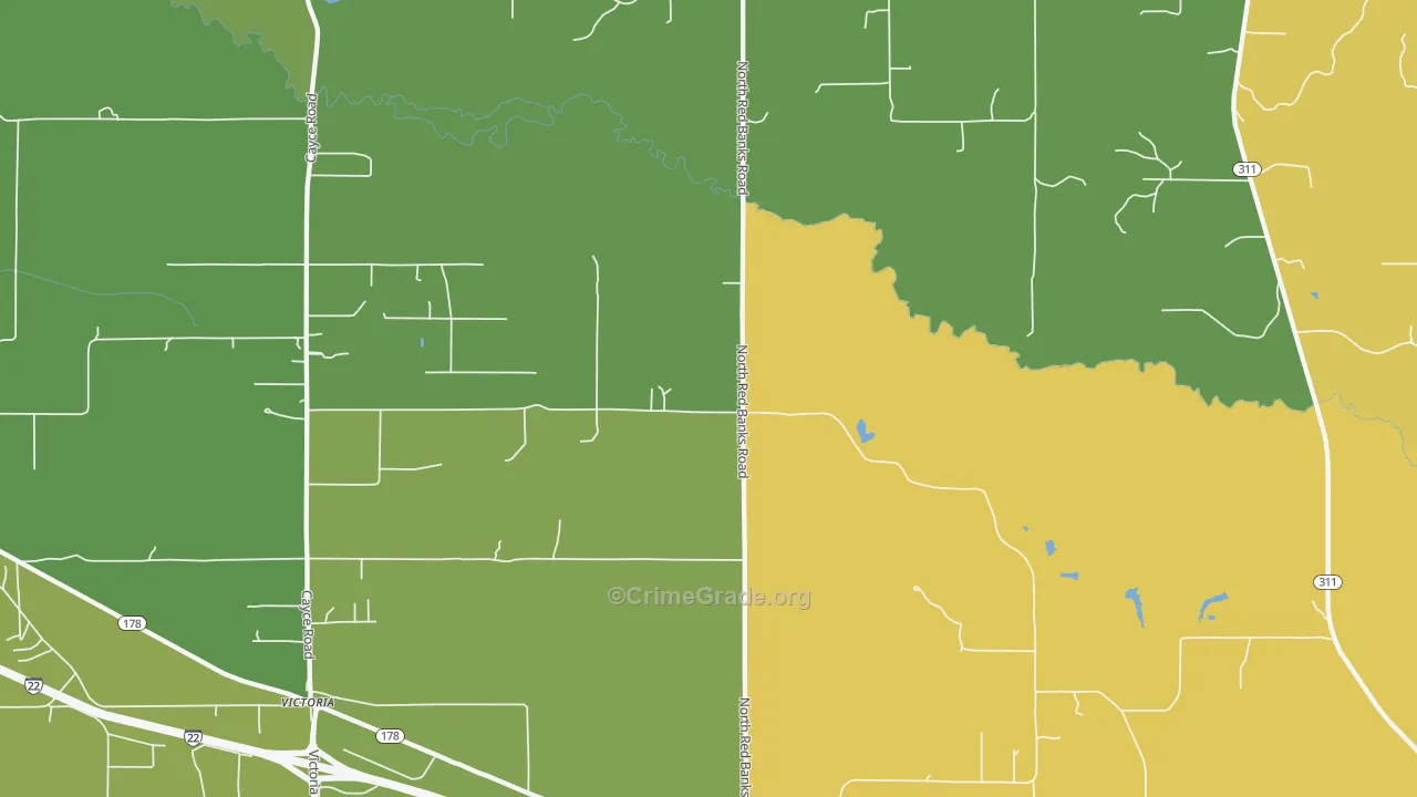Red Banks, MS Map of Vandalism Rates